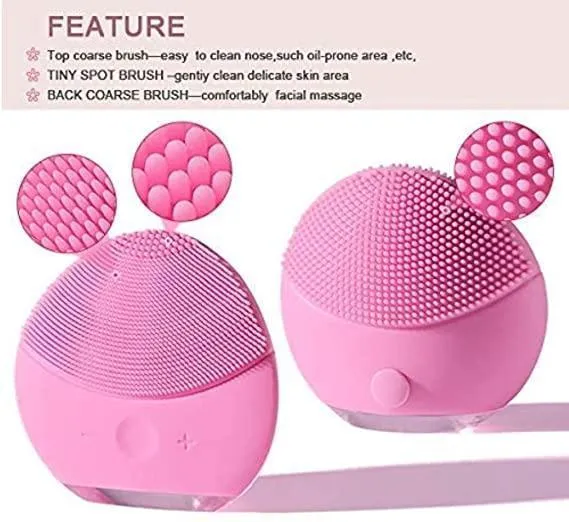 Facial Cleansing Brush (Rose Red)