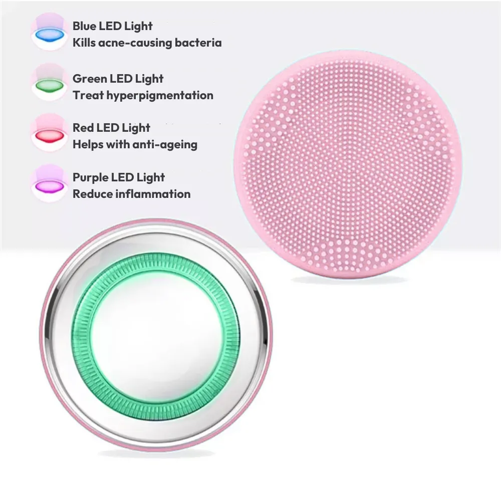 Facial Cleansing Brush with EMS & LED Light Therapy