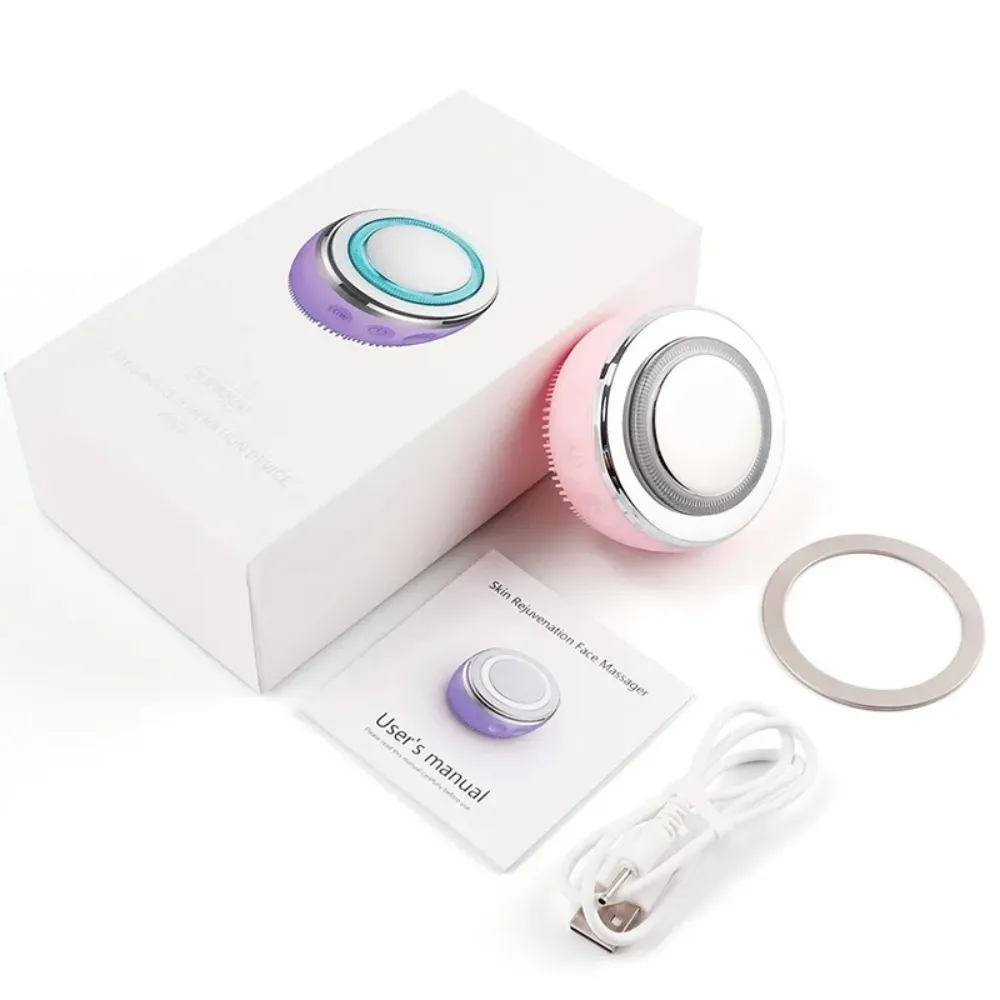 Facial Cleansing Brush with EMS & LED Light Therapy