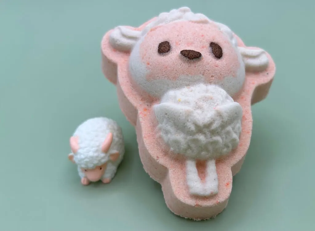 Farm Lamb Kids Bath Bomb with Sheep Figure Toy Inside