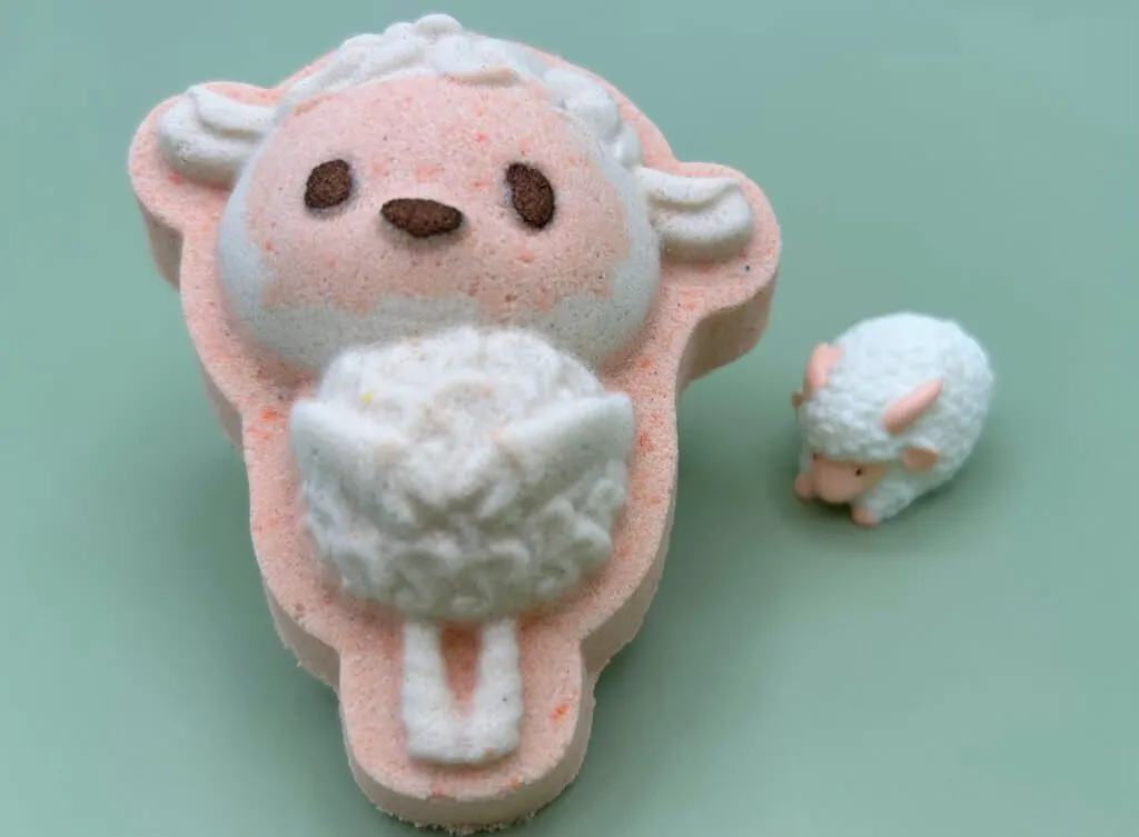 Farm Lamb Kids Bath Bomb with Sheep Figure Toy Inside