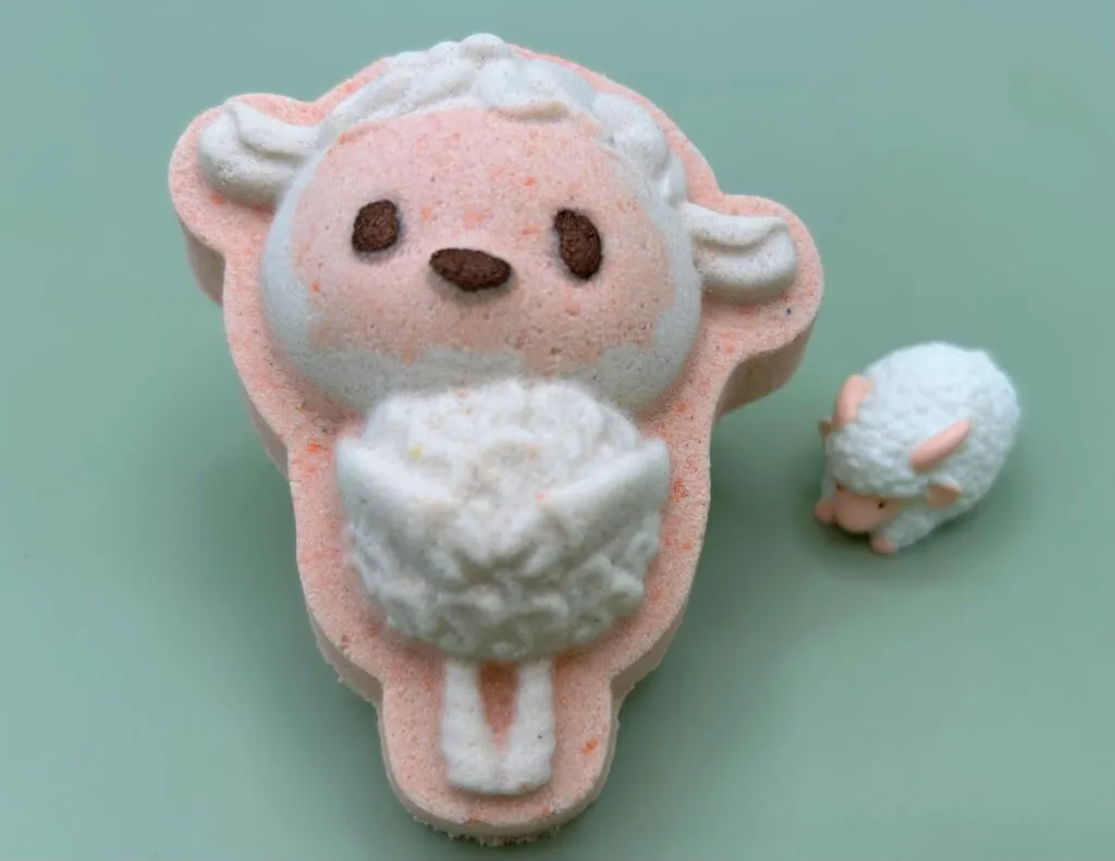 Farm Lamb Kids Bath Bomb with Sheep Figure Toy Inside
