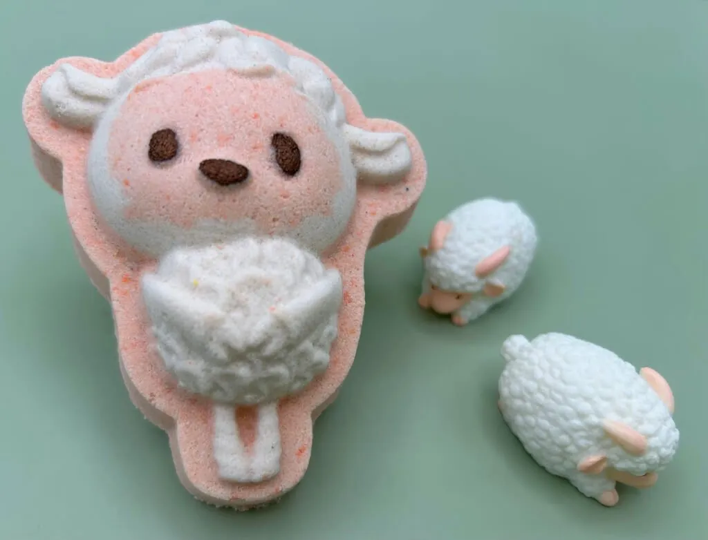 Farm Lamb Kids Bath Bomb with Sheep Figure Toy Inside