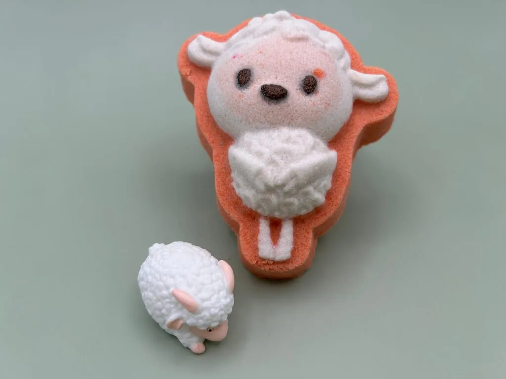Farm Lamb Kids Bath Bomb with Sheep Figure Toy Inside