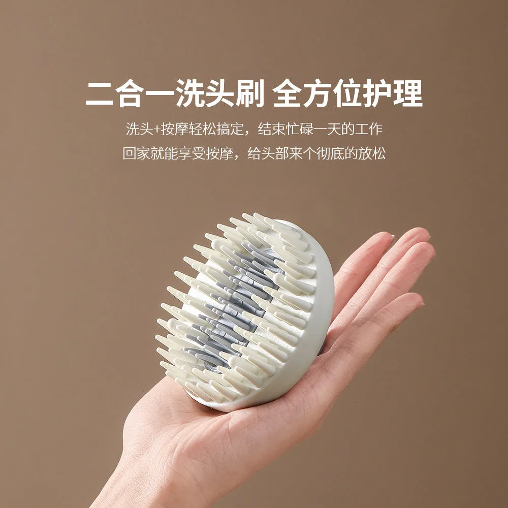 FaSoLa 2-in-1 Shampoo Brush in White and Grey