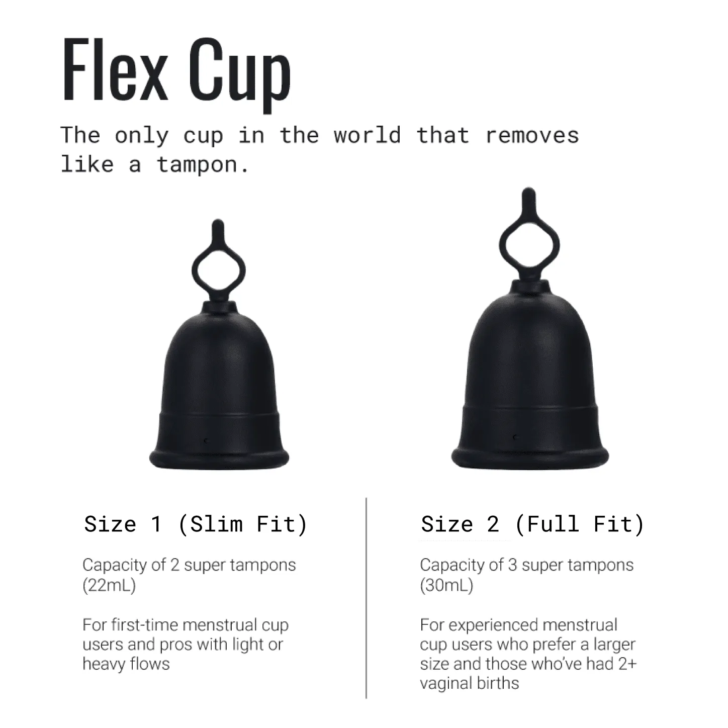 Flex Reusable Menstrual Cup Size 2 with 2 Free Flex Disposable Menstrual Discs, 1 Count
