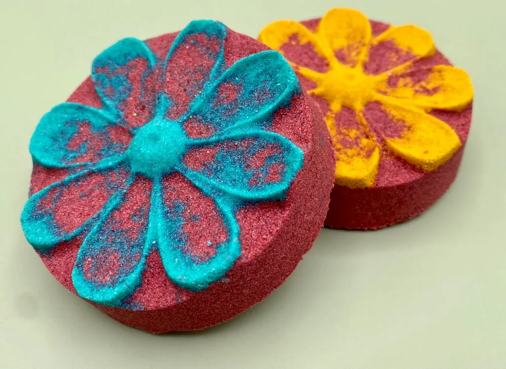 Flower Bath Bomb with Toy Caterpillar Inside