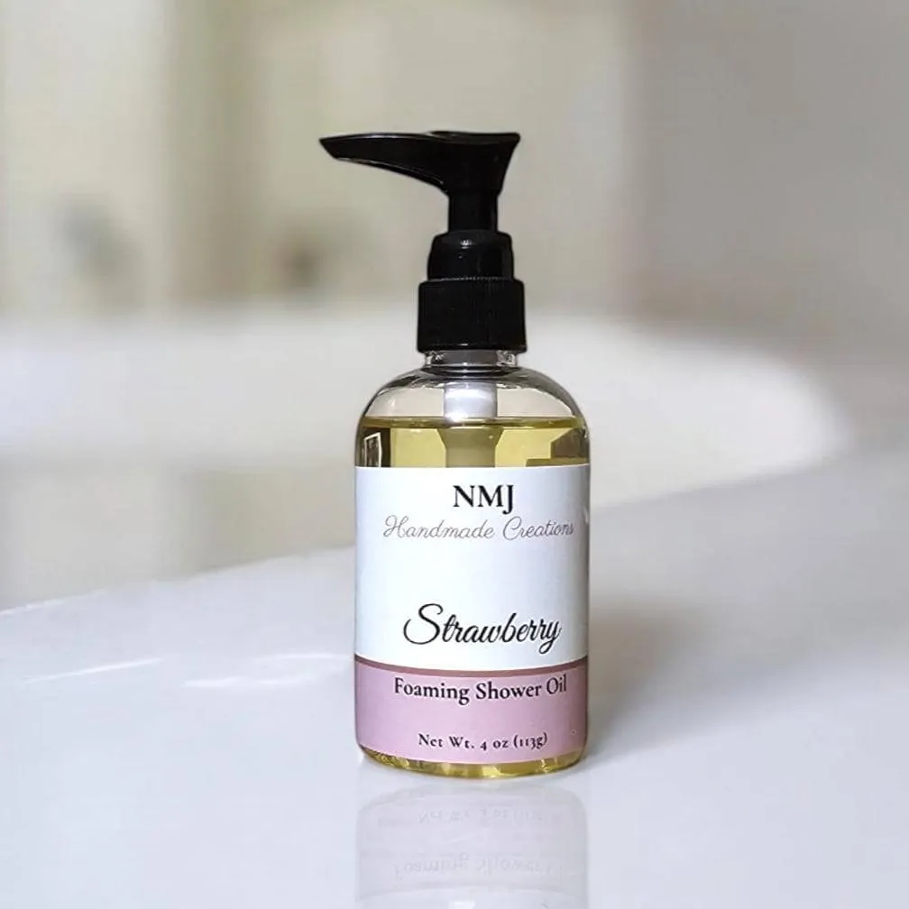 Foaming Shower & Bath Oil – Fresh Strawberry, 4 oz