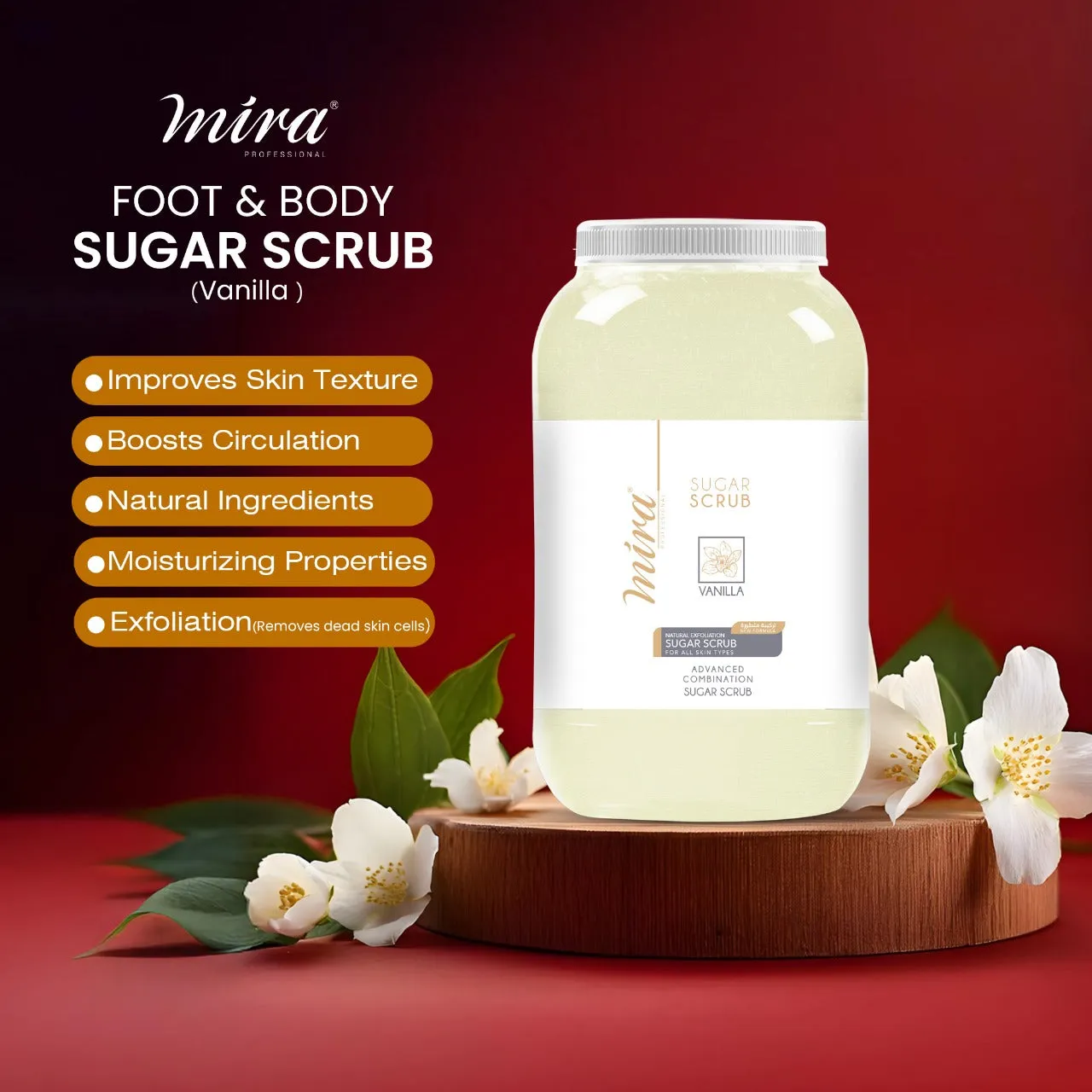 Foot & Body Sugar Scrub Vanilla 5Kg Mira