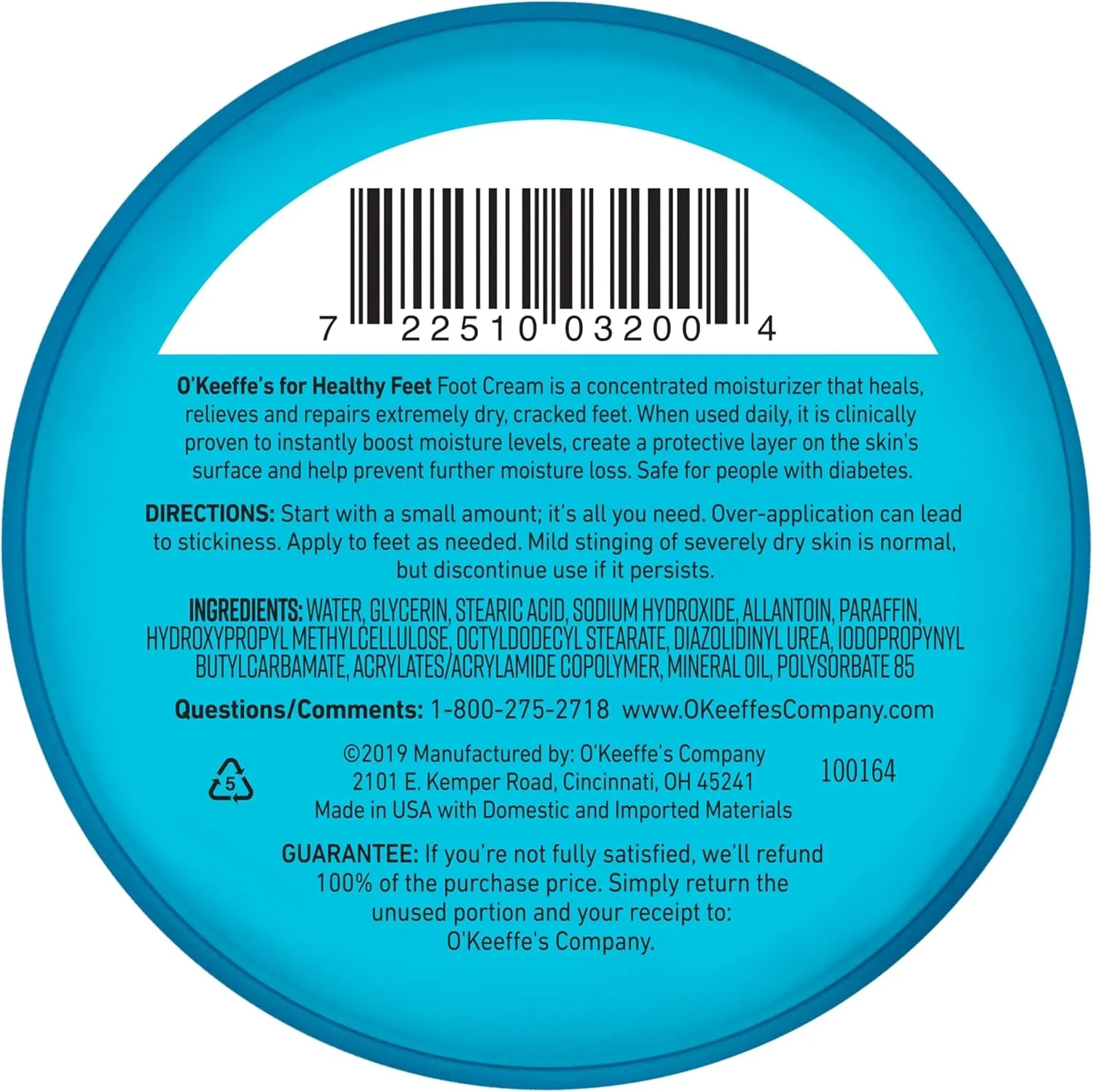 for Healthy Feet Foot Cream, Guaranteed Relief for Extremely Dry, Cracked Feet, Instantly Boosts Moisture Levels, 3.2 Ounce Jar, (Pack of 3)