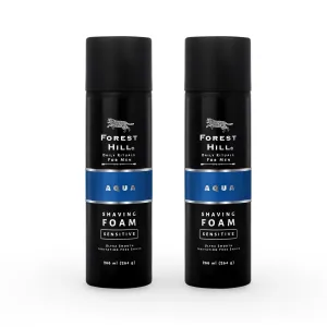 Forest Hill Aqua Pre Shave Foam For Men, Goodness of Olive & Argan Oil, Mulberry, Rosemary & Peppermint Extract, Prevent Cuts & Burns, Rich Lather, Cooling Hydrating Formula, 266 ml (Pack of 2)