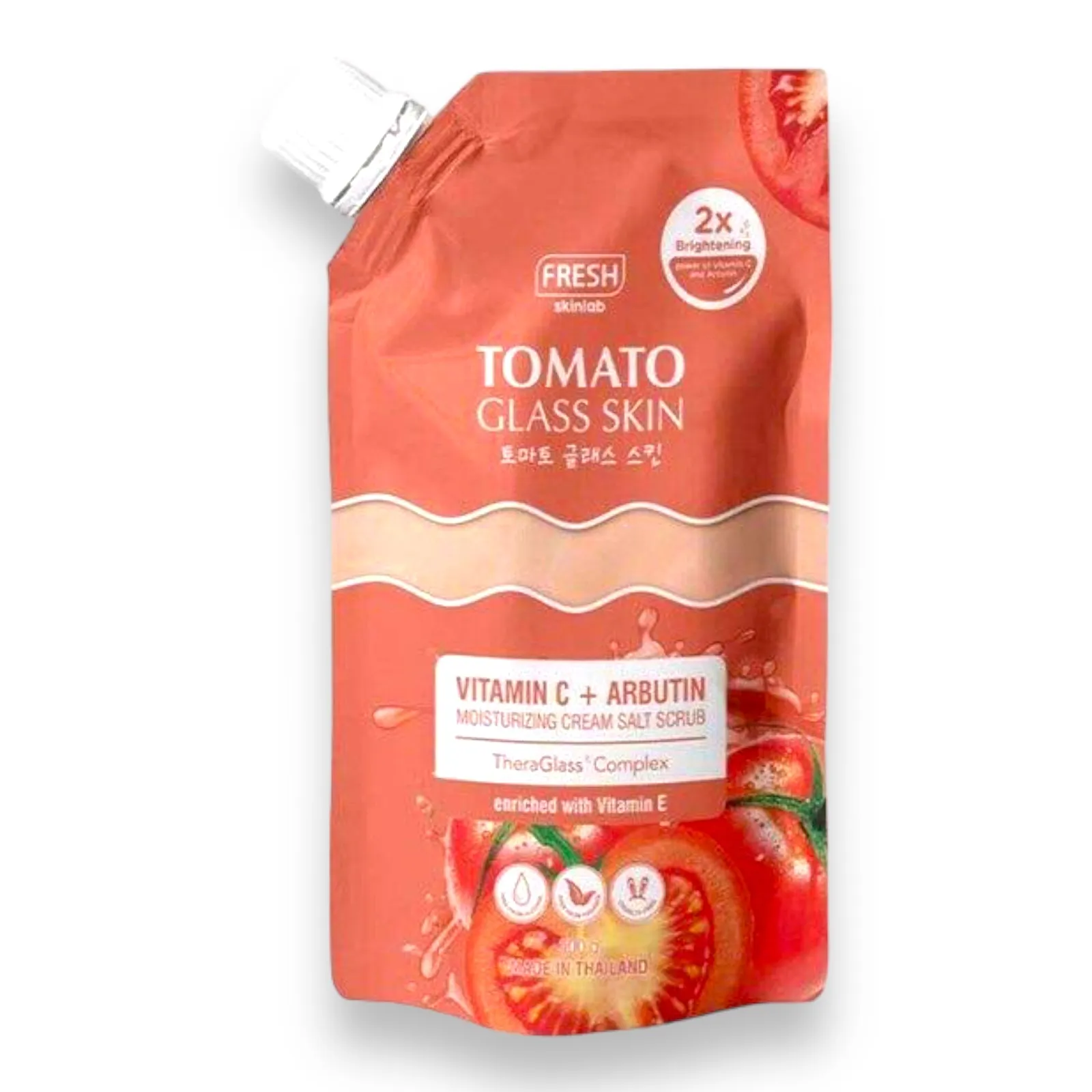 FRESH Skinlab Tomato Glass Skin Vitamin C   Arbutin Salt Scrub 300g