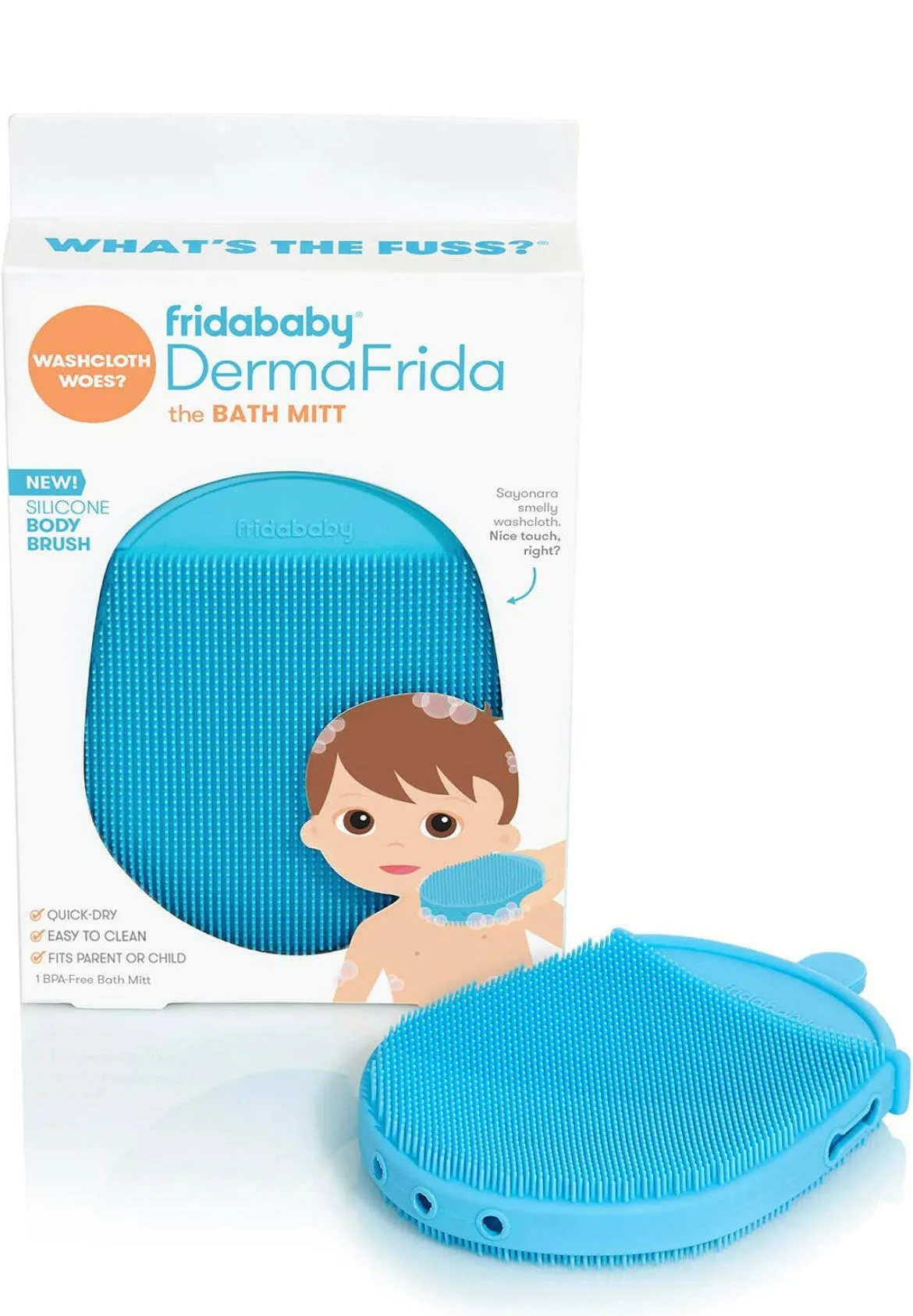Frida Baby DermaFrida Bath Silicone Brush | Toddler Quick-Dry Body Bath Brush