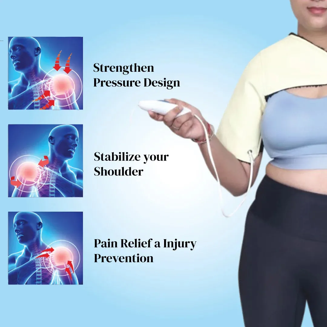 Frozen Shoulder Heating Pad Belt Orthopedic Electric Heat Therapy for Pain Relief (Free Size - Use on Either Shoulders) JSB H15