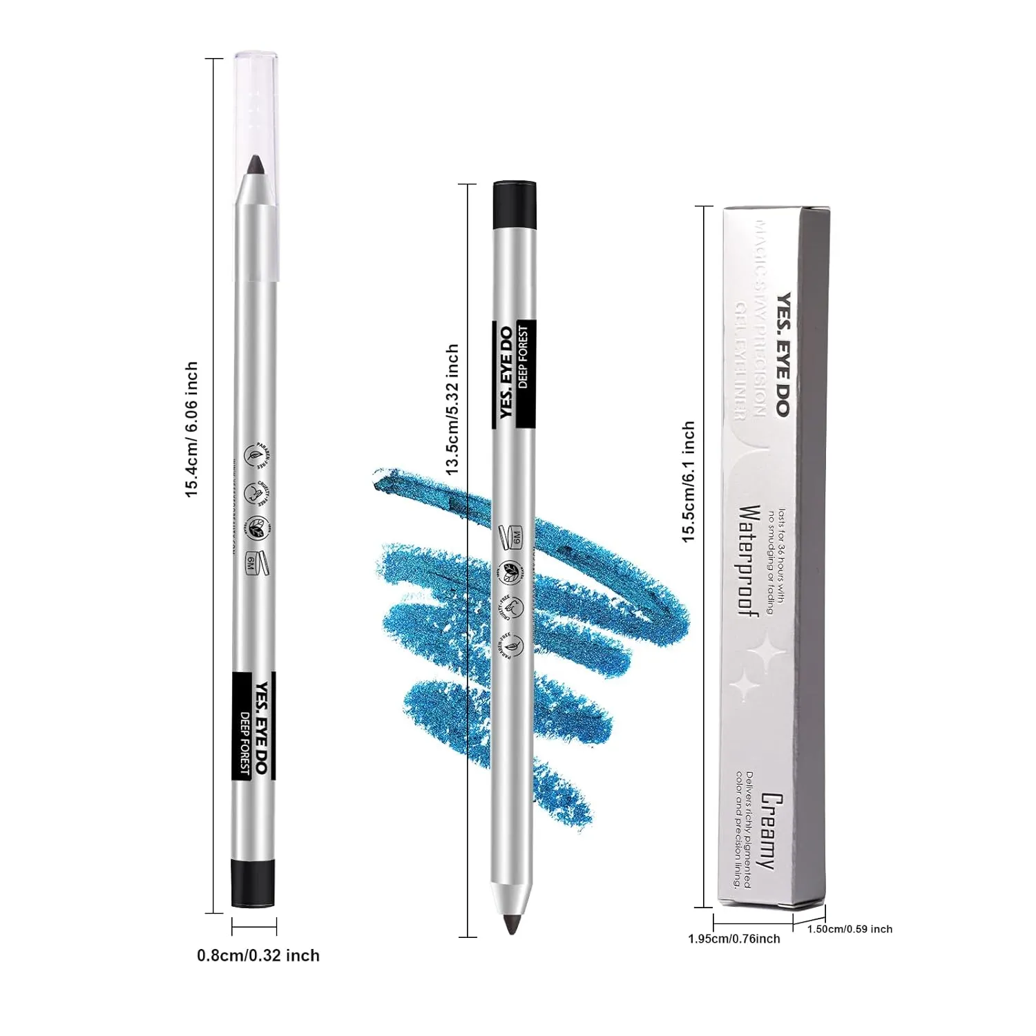 Gel Eyeliner Waterproof Smudgeproof, Retractable Eyeliner Gel with built-in sharpener, Colored Glitter Eyeliner, Highly Pigmented and Creamy, Scarlet