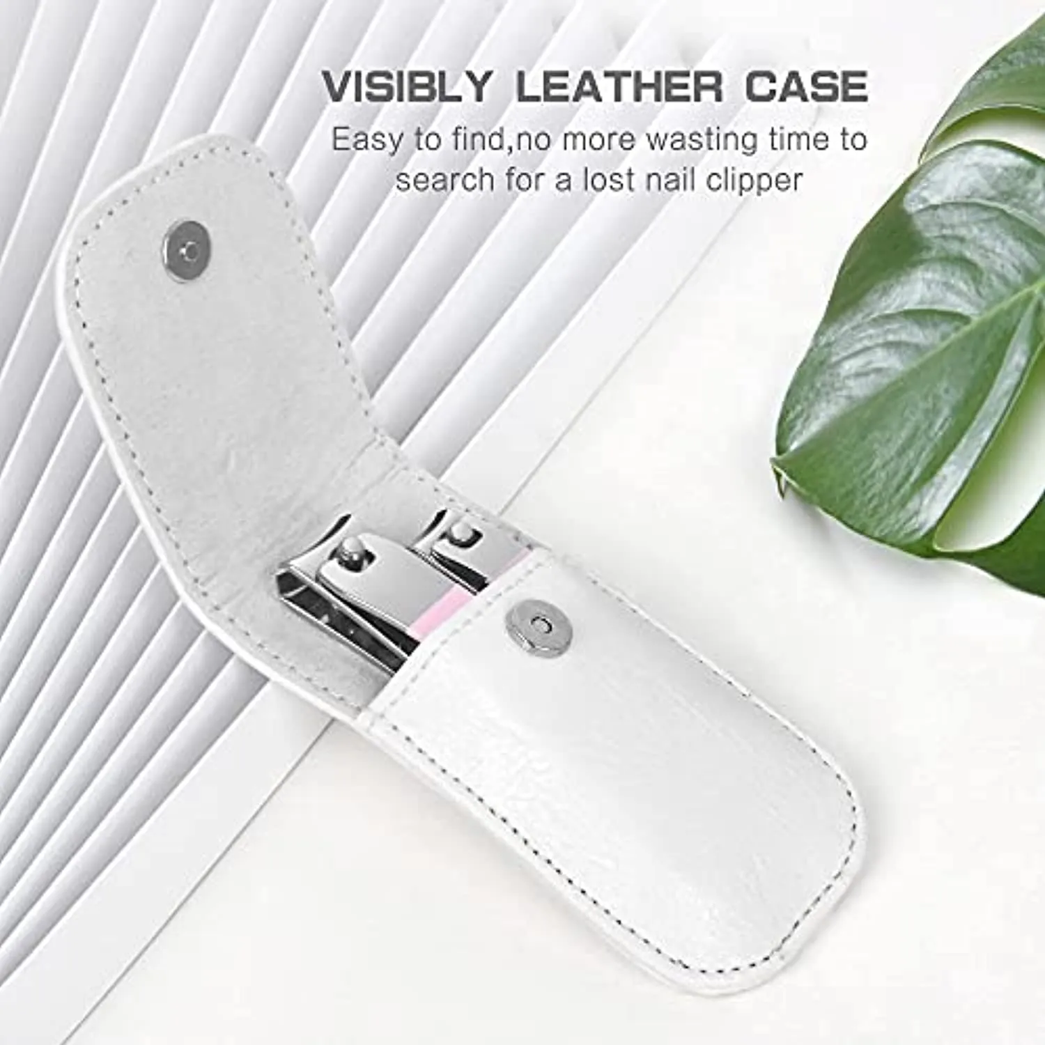 Gemice Nail Clippers Set, Fingernail Toenail Clippers with Sharp Curved Edge, Stainless Steel Finger & Toe Nail Clipper Set with Leather Case for Men & Women and Kids