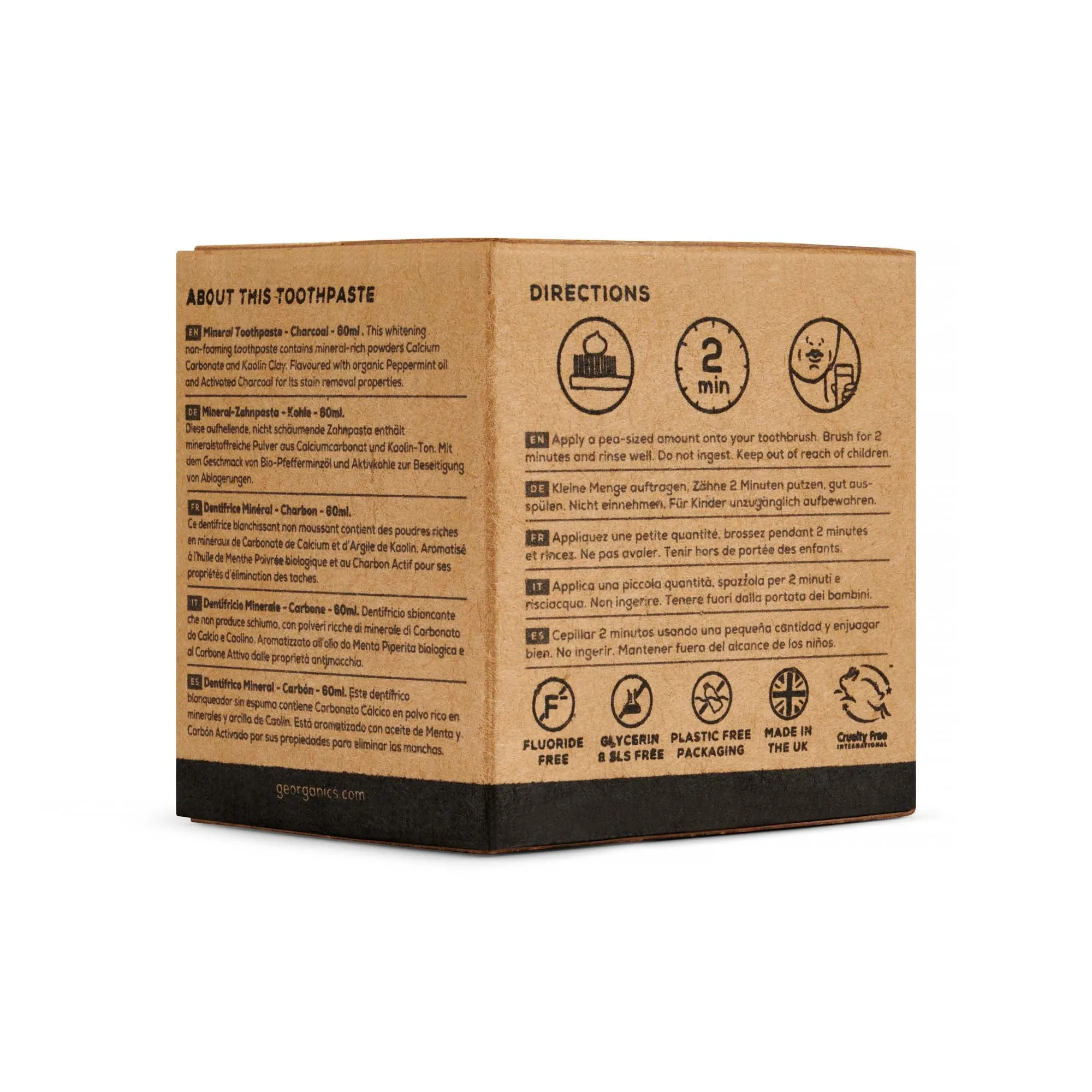 Georganics Mineral Toothpaste - Activated Charcoal 60ml