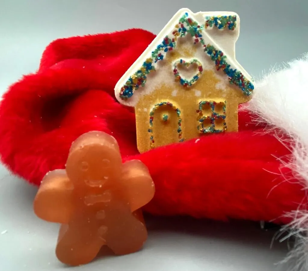 Gingerbread House Bath Bomb with Gingerbread Man Soap Inside