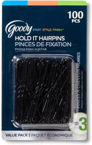 GOODY - Styling Essentials Styling Black Hair Pins - 100 Count