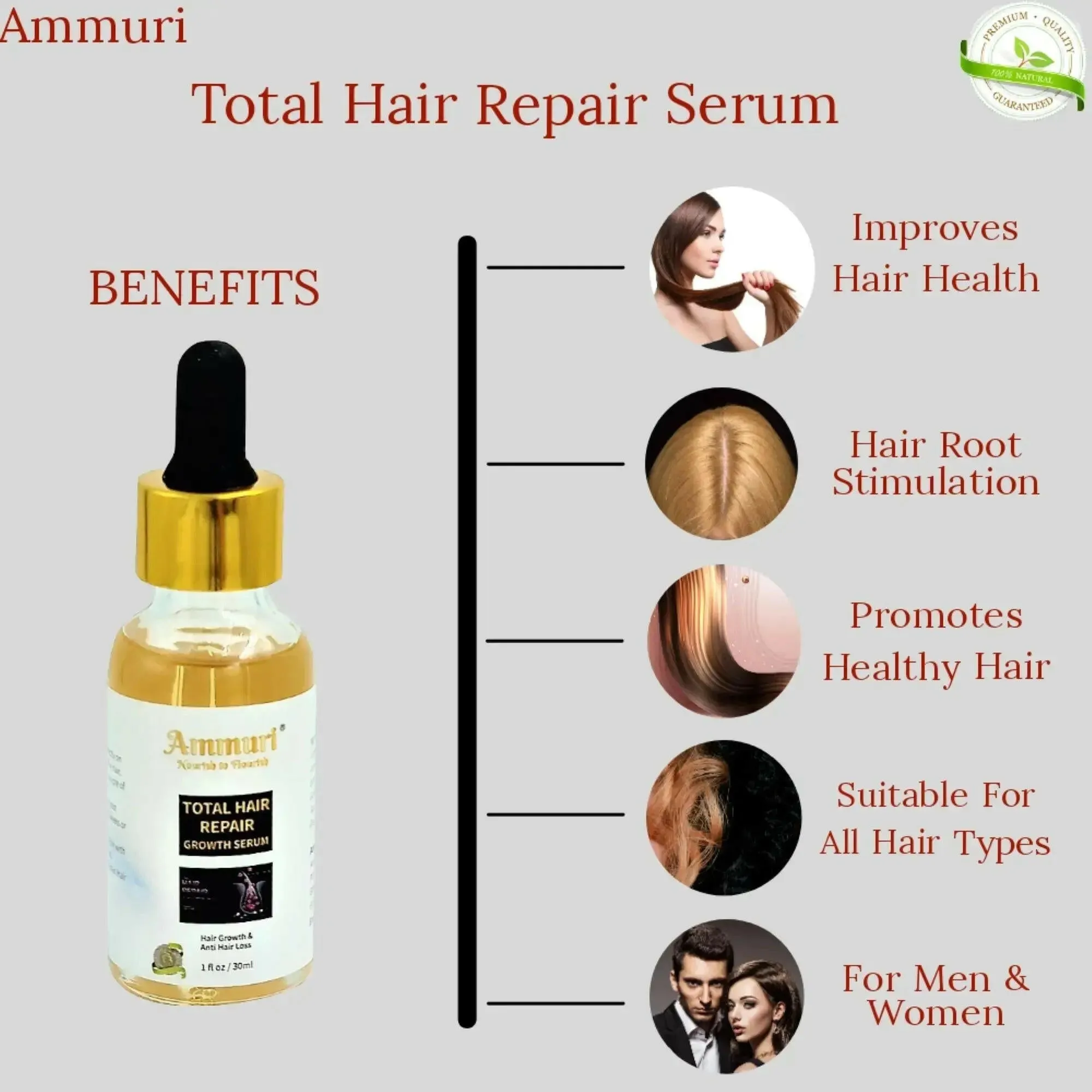 Hair Growth Oil 100% Natural (Effective Hair Thickening Hair Mask & Hair Loss Treatment)