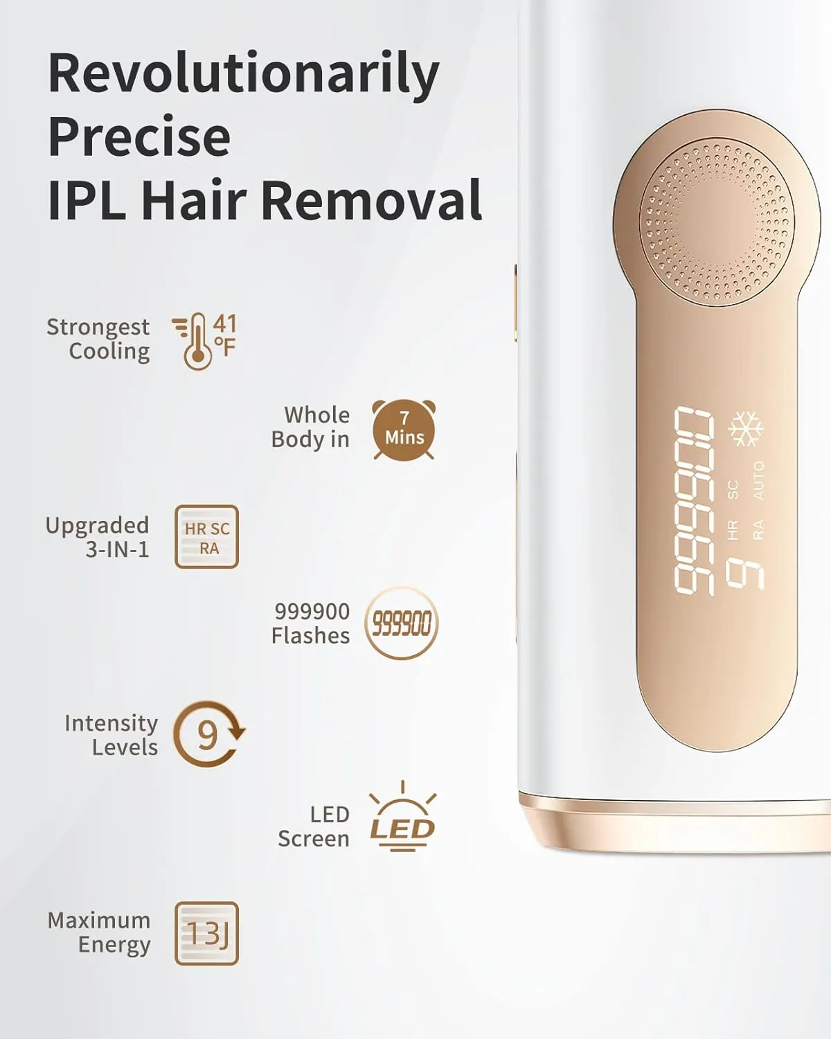Hair Removal, Laser Hair Removal with Cooling for Women and Men, AMOTAOS 3-in-1 At-Home Permanent Hair Removal Device 9 Levels Upgrade 999900 Flashes for Face Armpit Arm Bikini Line Leg Whole Body
