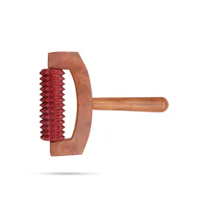 Hand Massager With Handle - 7 x 6 Inches | Hand Roller/ Wooden Massager for Pain Relief