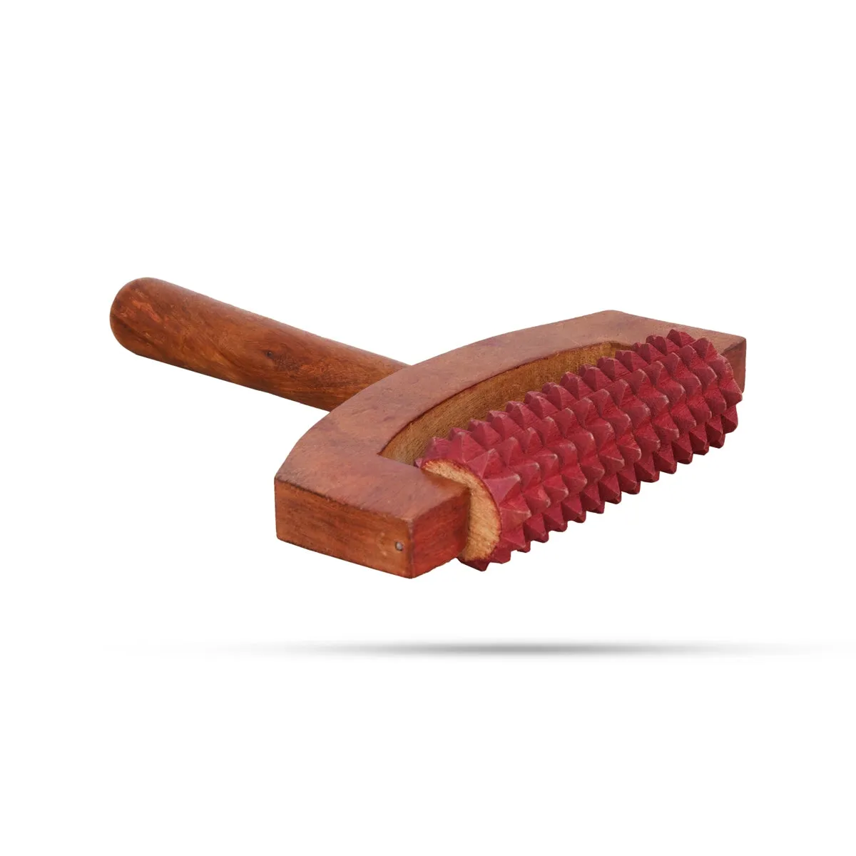 Hand Massager With Handle - 7 x 6 Inches | Hand Roller/ Wooden Massager for Pain Relief