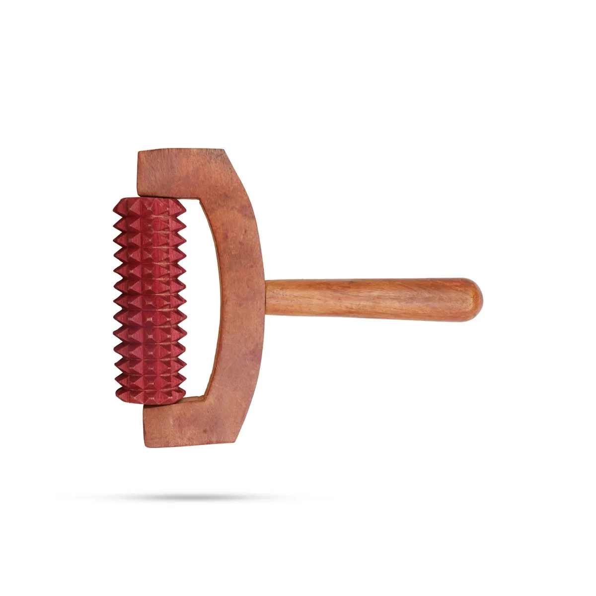 Hand Massager With Handle - 7 x 6 Inches | Hand Roller/ Wooden Massager for Pain Relief