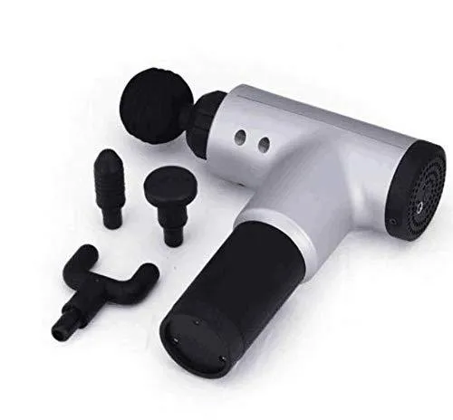 Handheld Electric Deep Tissue Percussion Muscle Body Massager Gun with 6-speed, for Pain and Stress Relief with 4 Massage Head