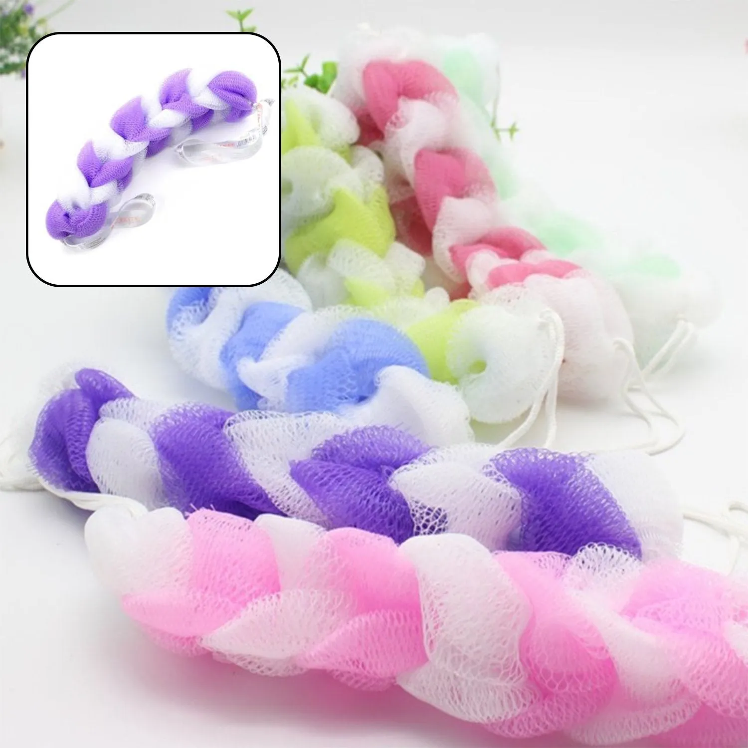 Hanging Bath Shower Loofah Sponge, Small (6 Pcs)