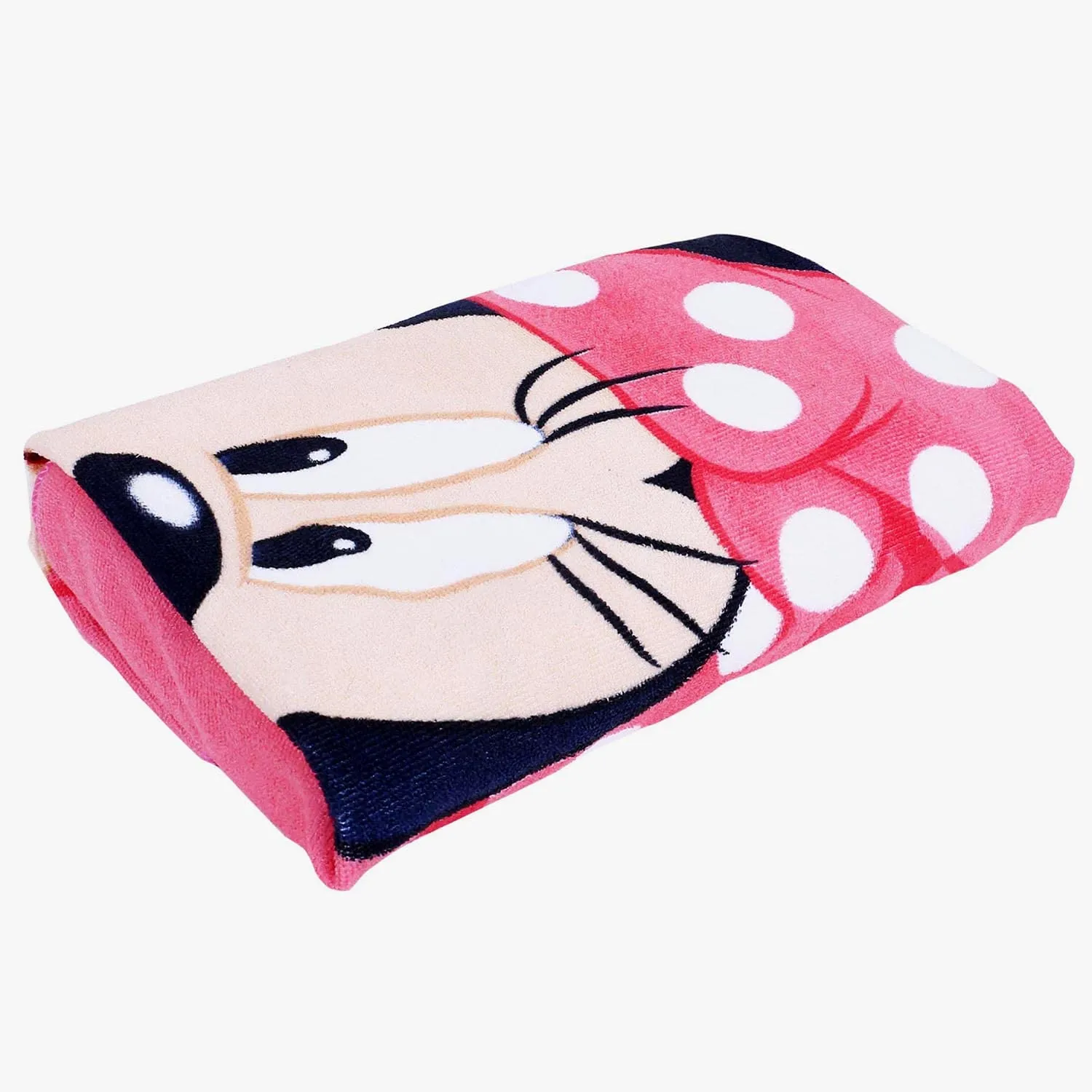 Heart Home Disney Minnie Kids Bath Towel|Soft Cotton Towel for Kids|Sides Stitched Baby Towel|400 GSM Toddler Bath Towel|24x48 Inch|Pack of 2 (Pink)