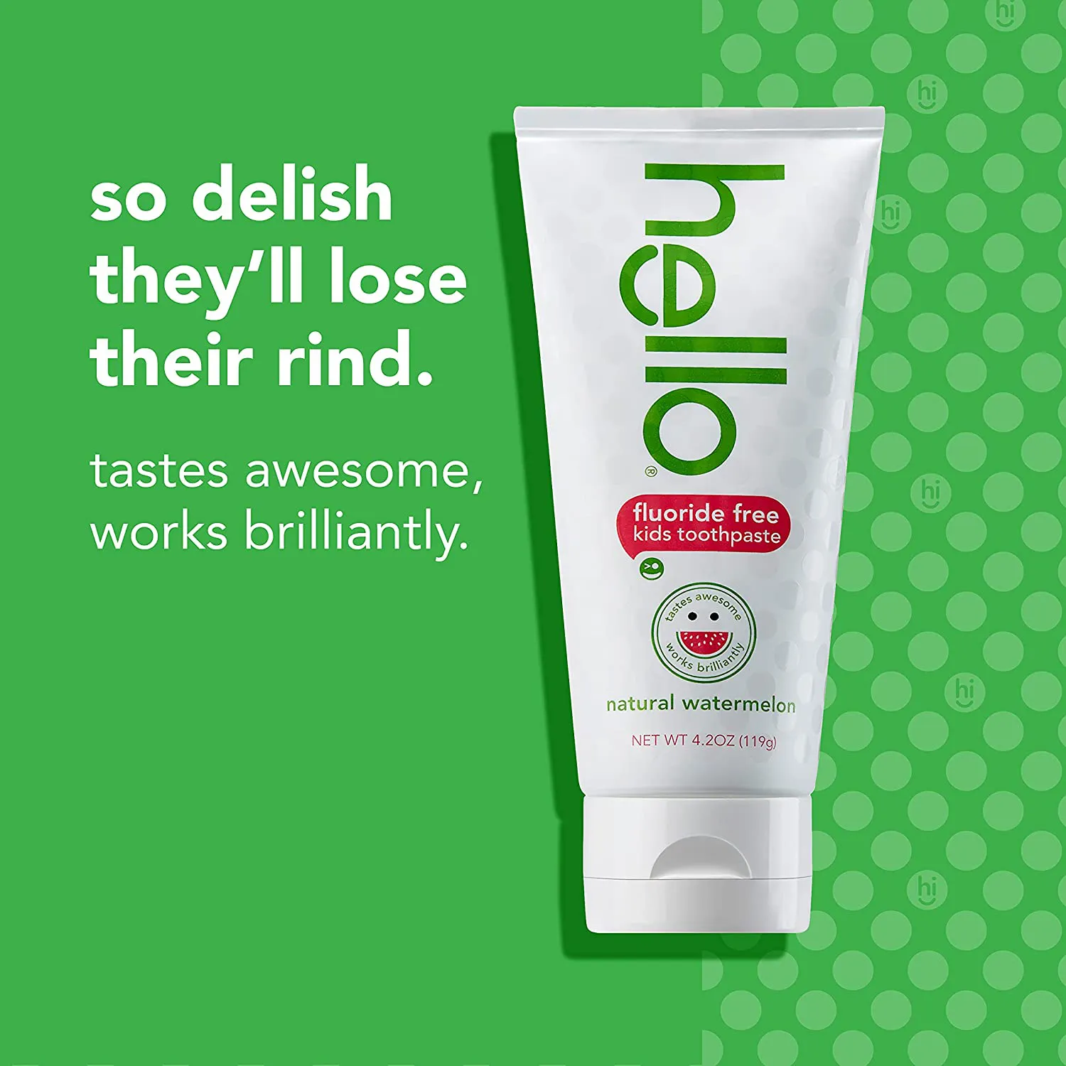 Hello Oral Care Kids Fluoride Free and SLS Free Toothpaste, Natural Watermelon, 4.2 Ounce