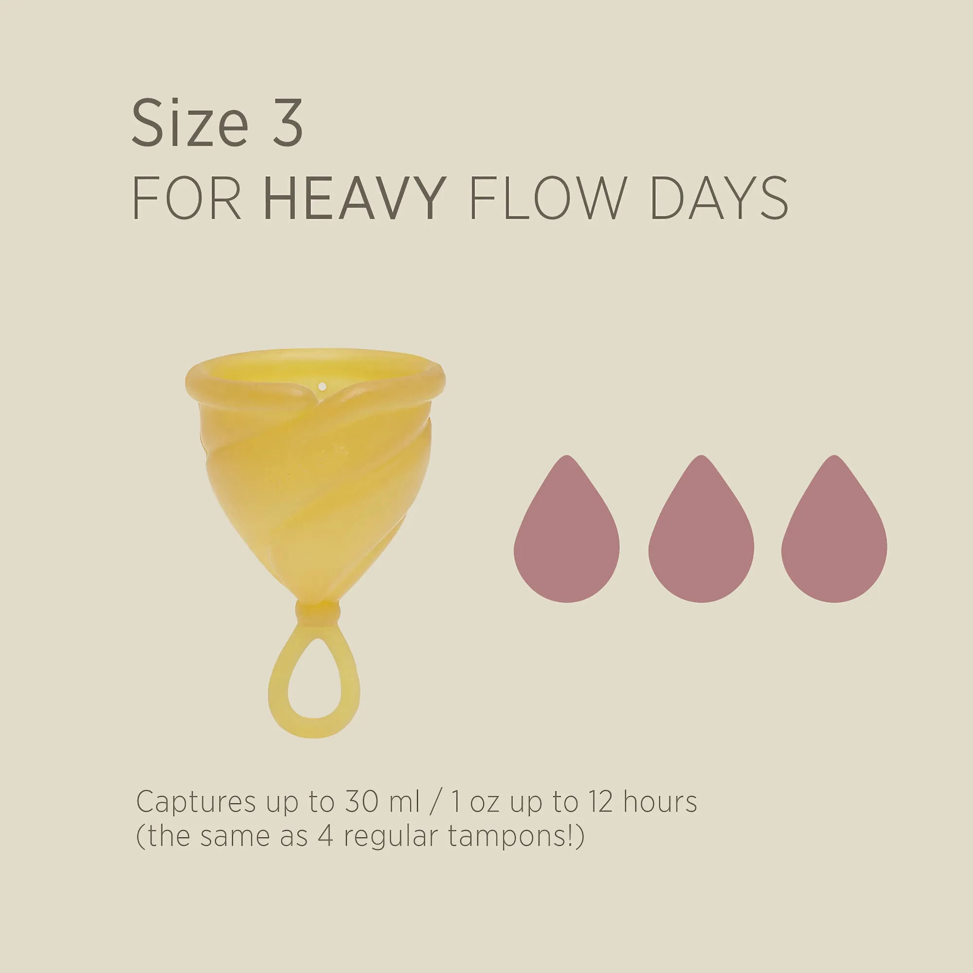 Hevea Loop Menstrual Cup, Natural