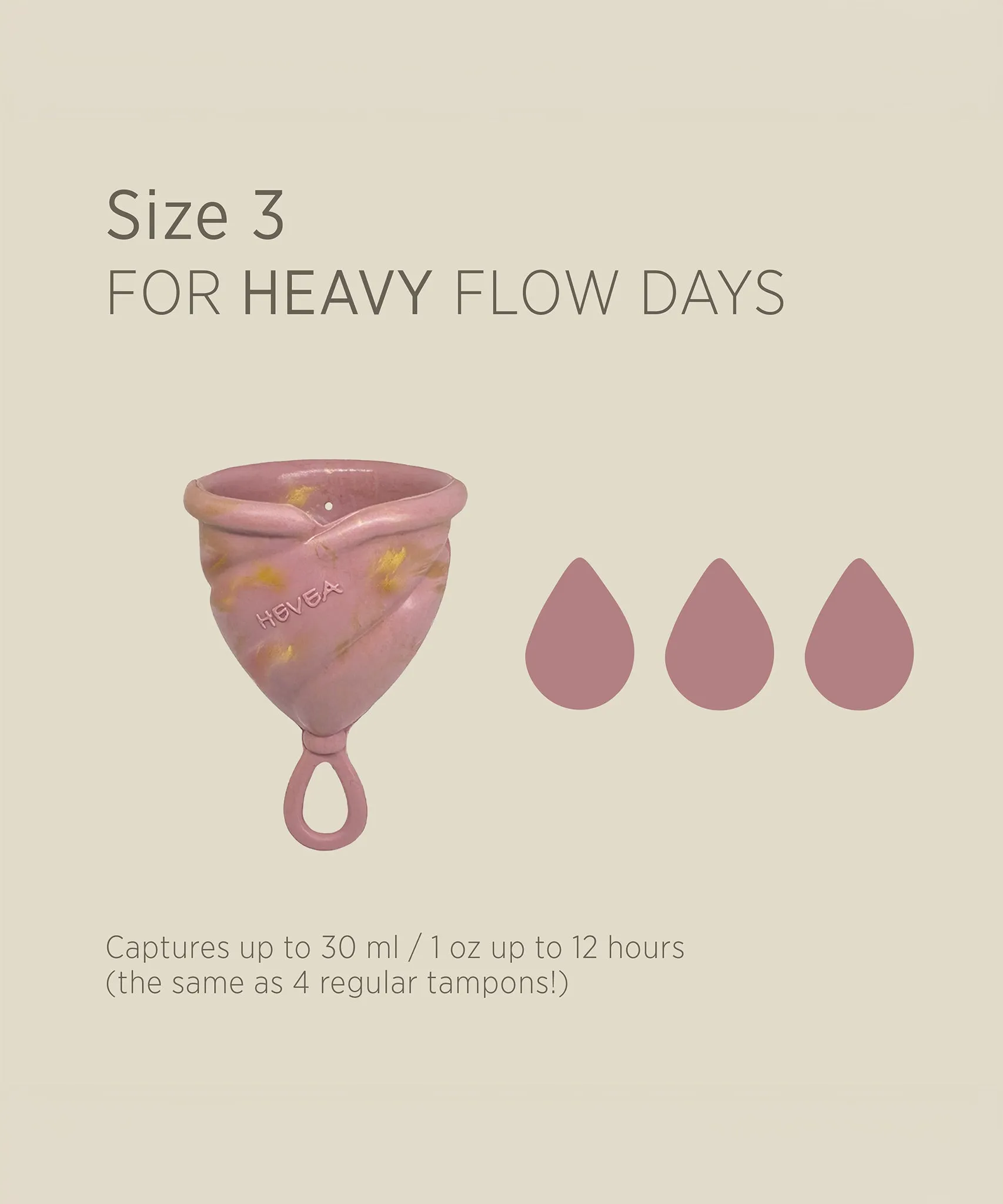 Hevea LOOP Menstrual Cup Size 3 - Golden Rosewood