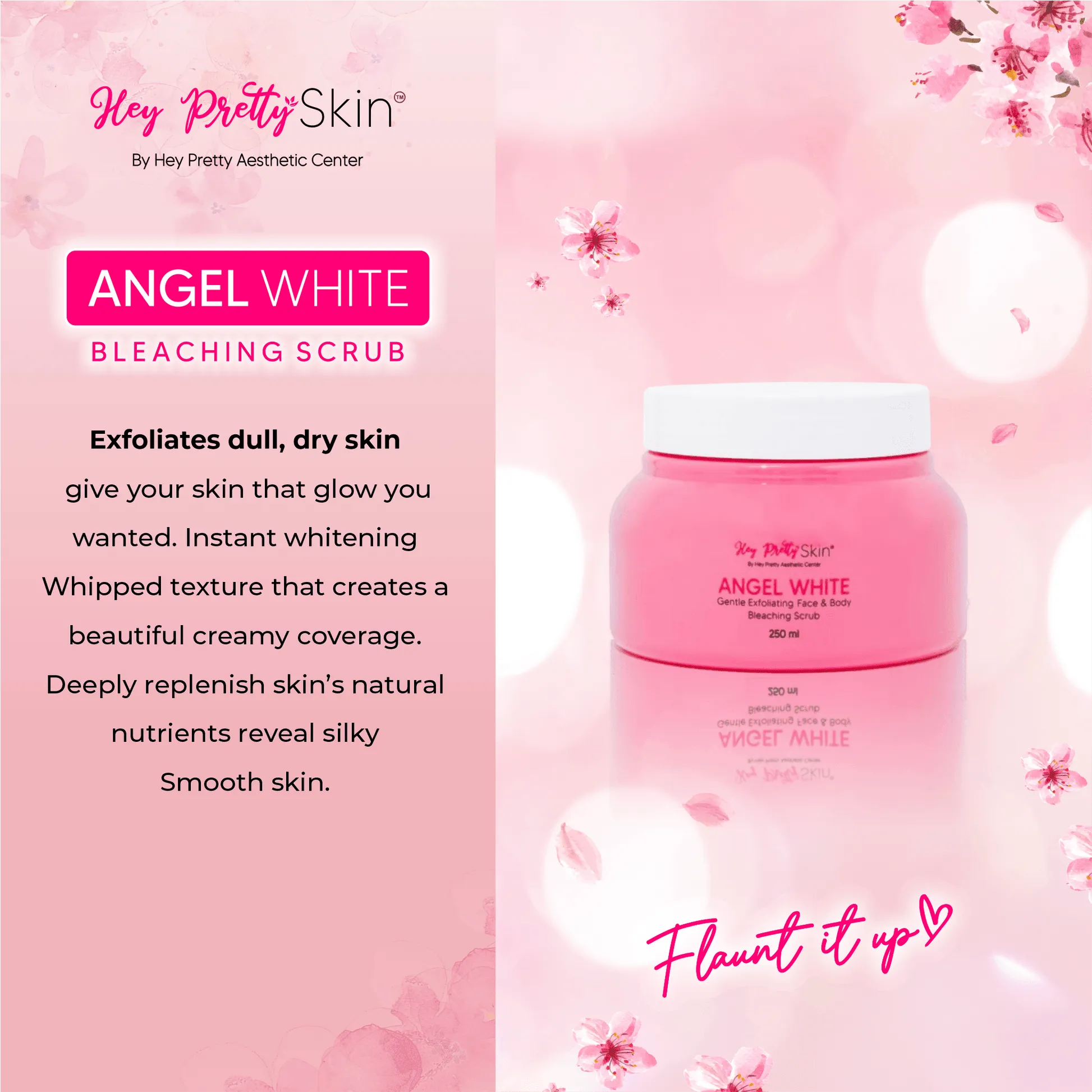Hey Pretty Skin Angel White Face & Body Bleaching Scrub - 250ml