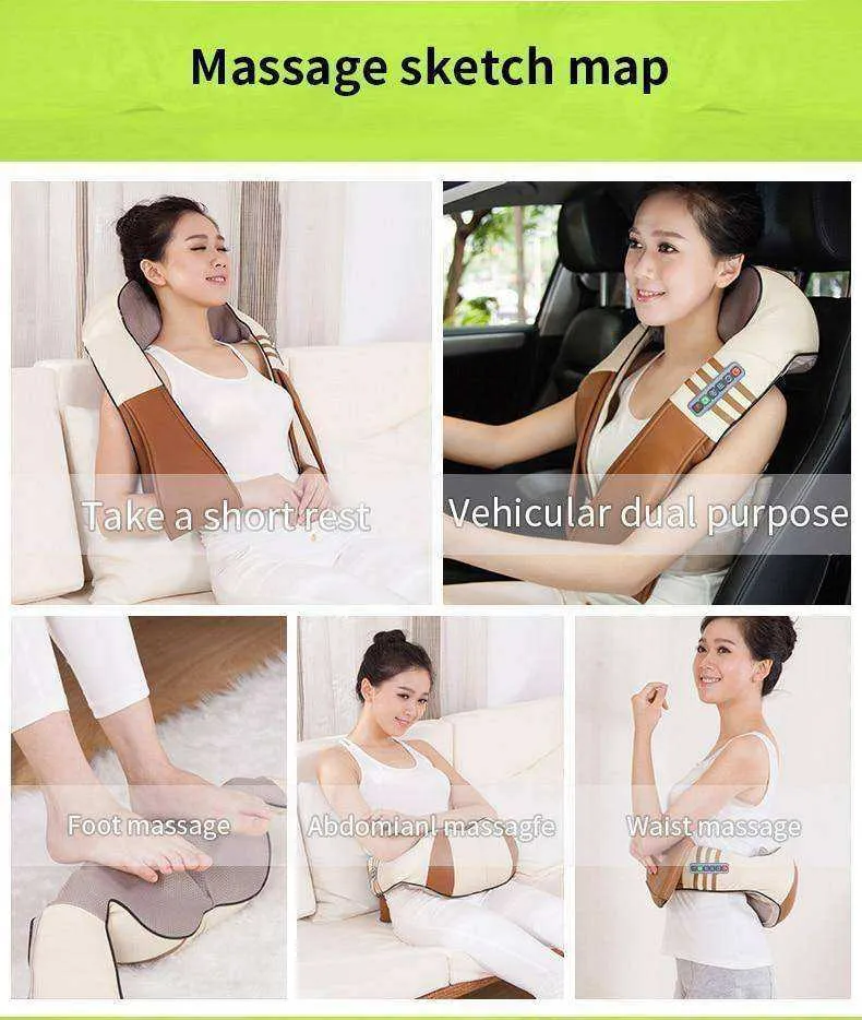 High Quality U Shape Electrical Shiatsu Heated Back Neck Shoulder Massager