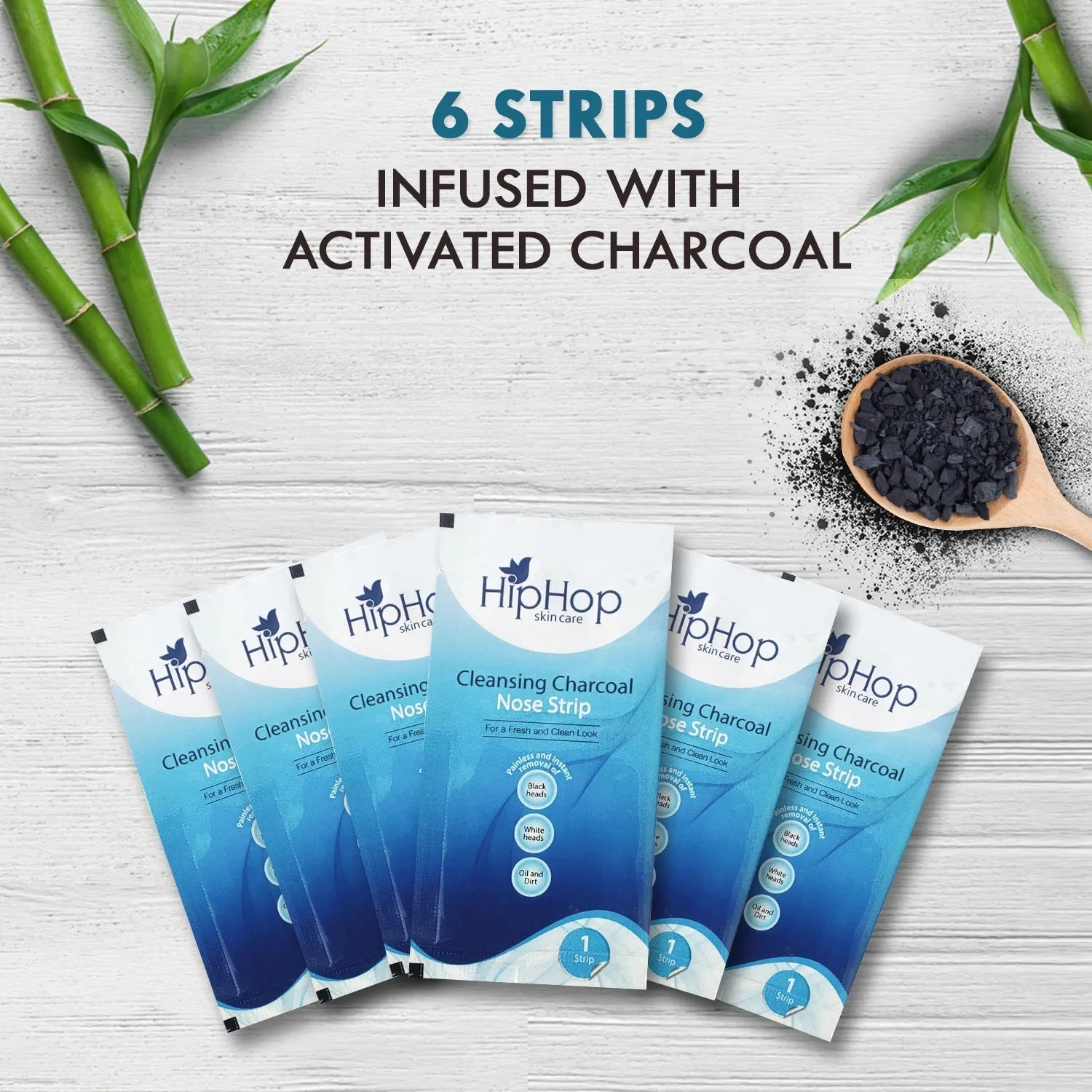 HipHop Blackhead Remover Nose Strips for Men (Activated Charcoal, 6 Strips)   Bikini & Underarm Wax Strips (Argan Oil, 12 Strips)