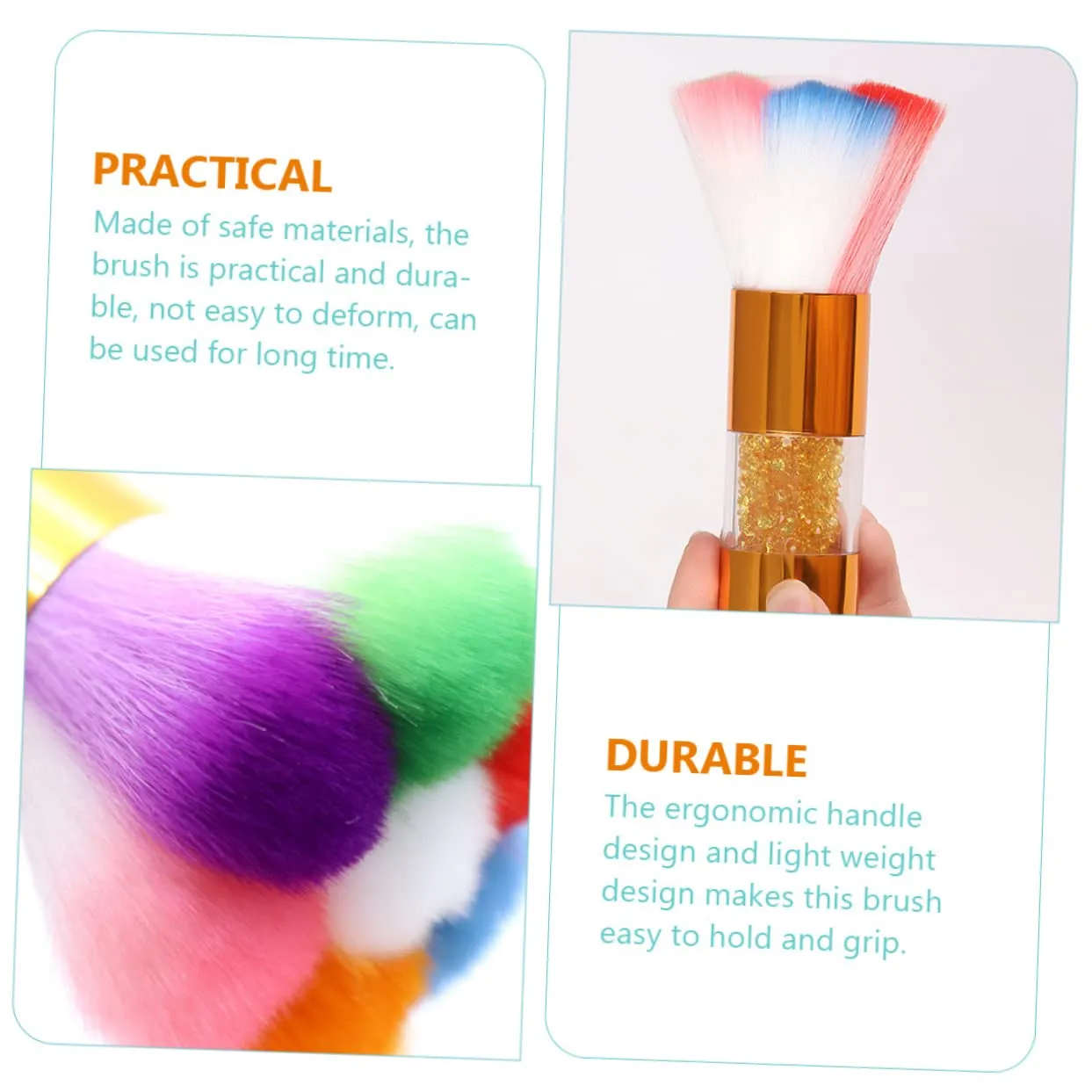 Housoutil 4 Pcs Nail Dust Blush Brush Duster Cleaning Brushes Makeup Brush Nail Cleaning Blusher Brush Cosmetic Pinceles Para Acrilico Loose Powder Beauty Makeup Tool Plastic Abs