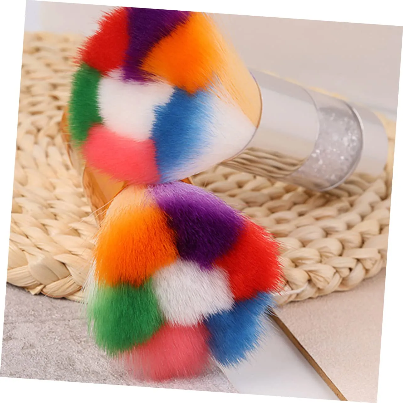 Housoutil 4 Pcs Nail Dust Blush Brush Duster Cleaning Brushes Makeup Brush Nail Cleaning Blusher Brush Cosmetic Pinceles Para Acrilico Loose Powder Beauty Makeup Tool Plastic Abs