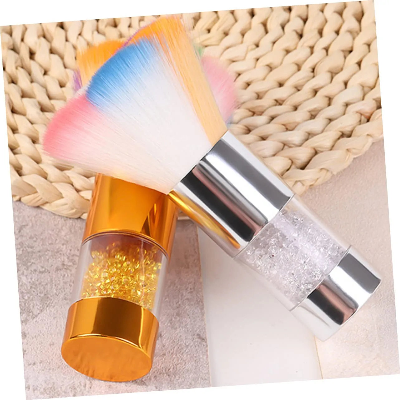 Housoutil 4 Pcs Nail Dust Blush Brush Duster Cleaning Brushes Makeup Brush Nail Cleaning Blusher Brush Cosmetic Pinceles Para Acrilico Loose Powder Beauty Makeup Tool Plastic Abs