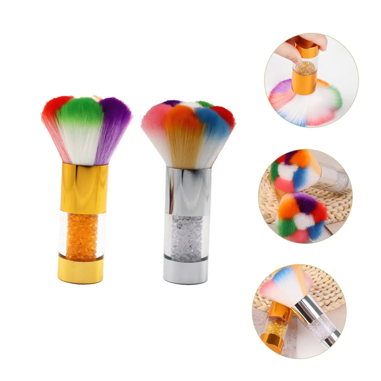 Housoutil 4 Pcs Nail Dust Blush Brush Duster Cleaning Brushes Makeup Brush Nail Cleaning Blusher Brush Cosmetic Pinceles Para Acrilico Loose Powder Beauty Makeup Tool Plastic Abs