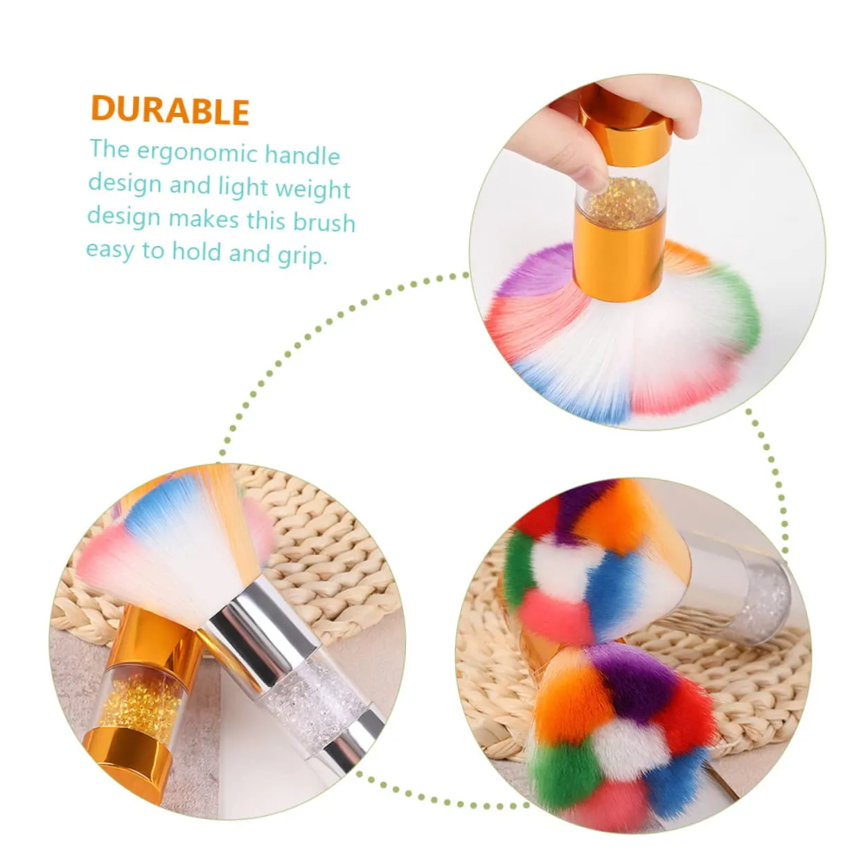 Housoutil 4 Pcs Nail Dust Blush Brush Duster Cleaning Brushes Makeup Brush Nail Cleaning Blusher Brush Cosmetic Pinceles Para Acrilico Loose Powder Beauty Makeup Tool Plastic Abs