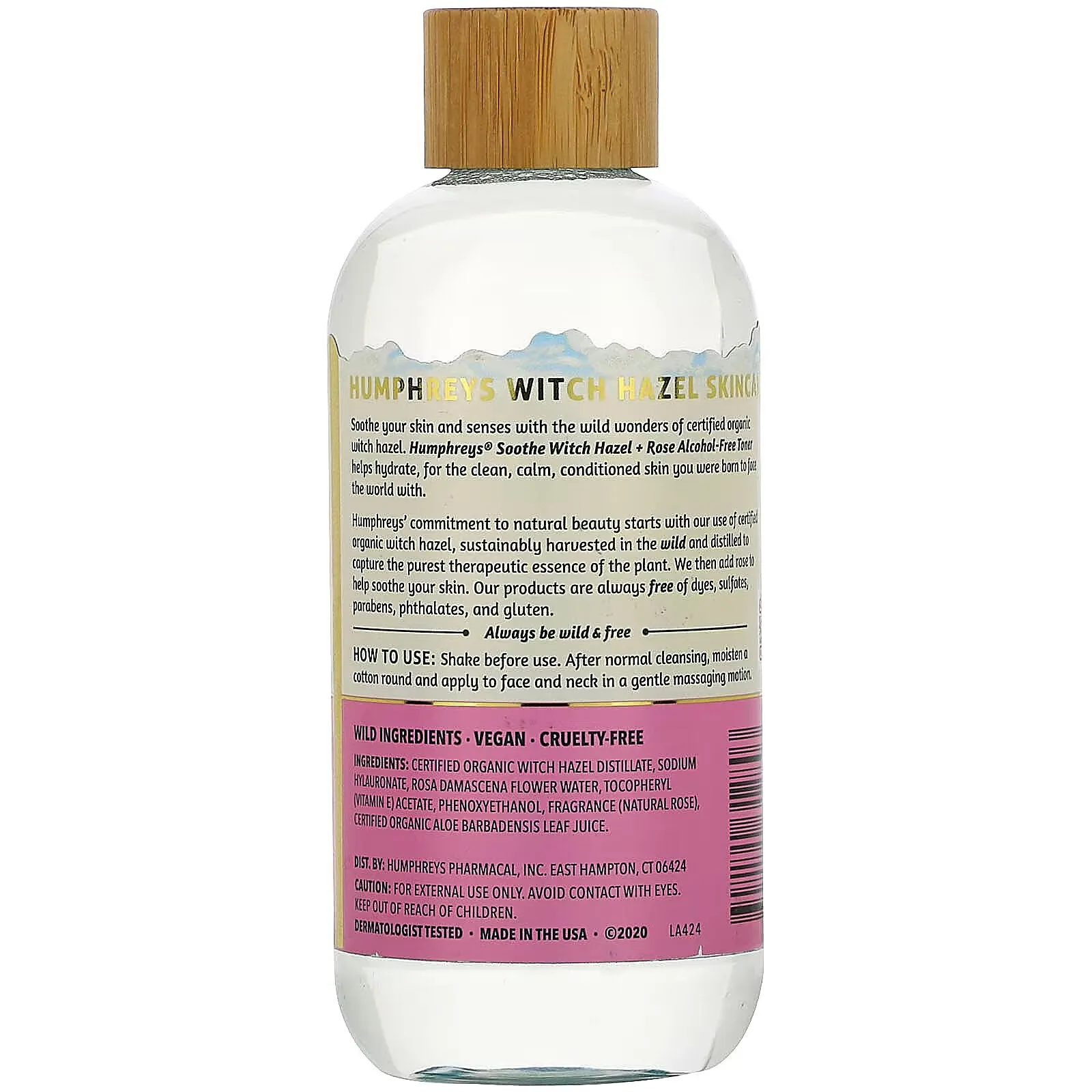 Humphrey's, Witch Hazel, Alcohol-Free Rose Toner, Soothing, 8 fl oz (236 ml)