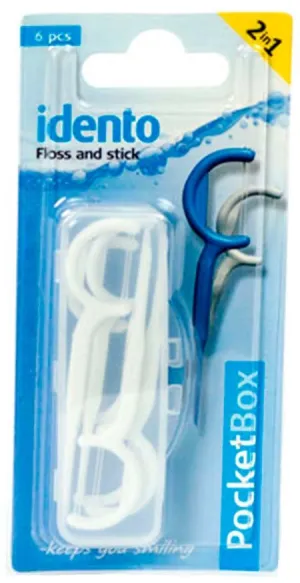 Idento Dental Floss & Toothpick in a Pocket Box