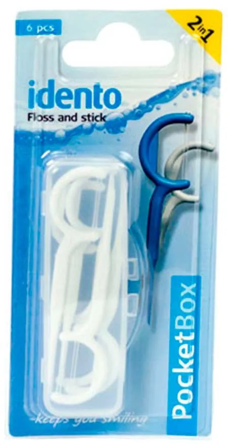 Idento Dental Floss & Toothpick in a Pocket Box