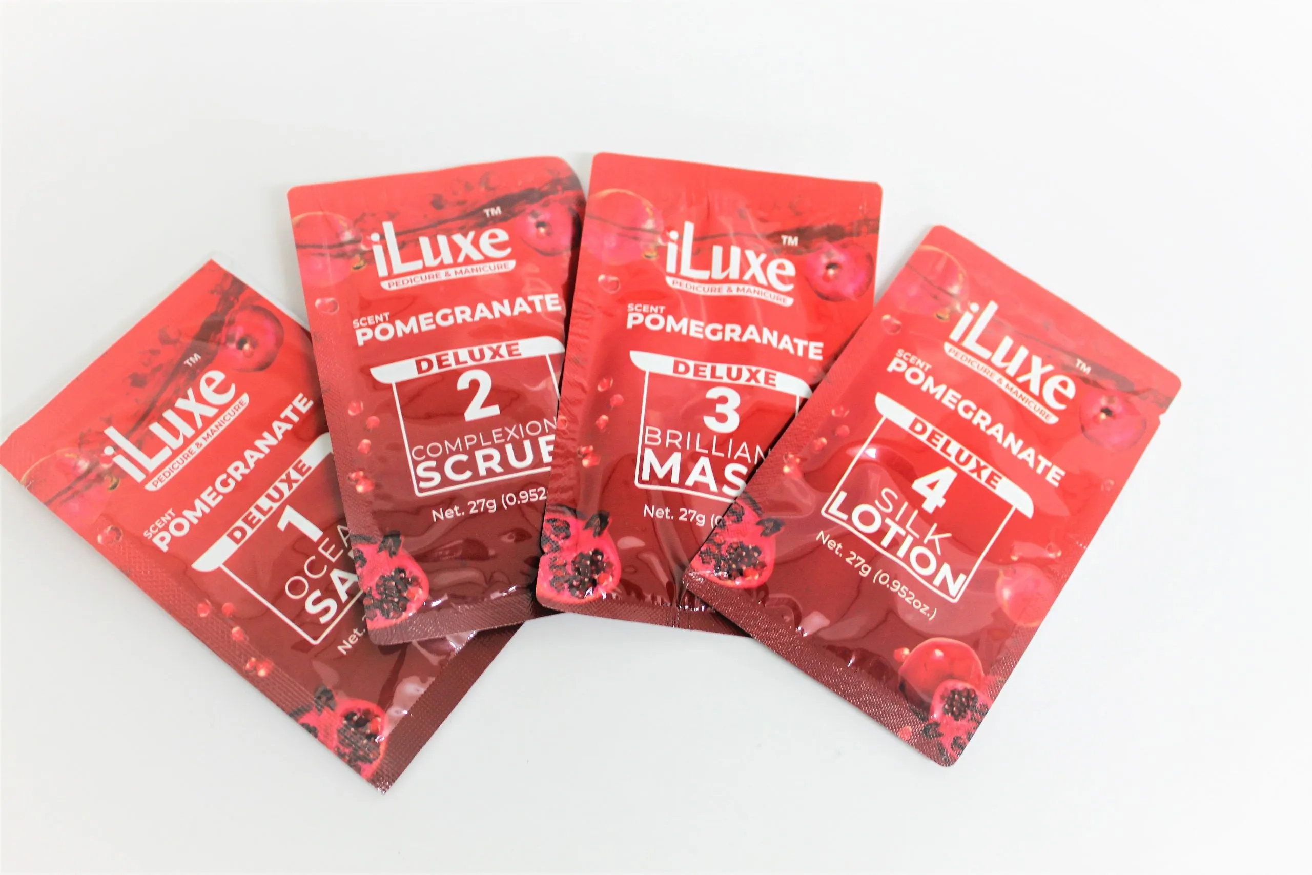 iLuxe Pedicure & Manicure Deluxe Spa Kit in A Box 4 In 1- Pomegranate Scent