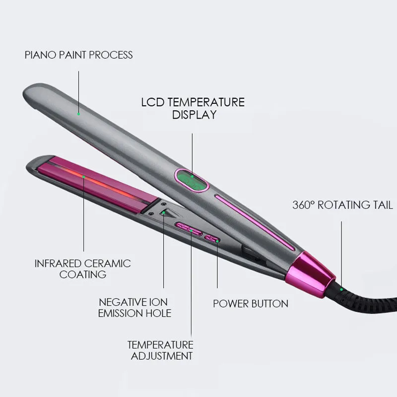 Infrared negative ion hair straightener