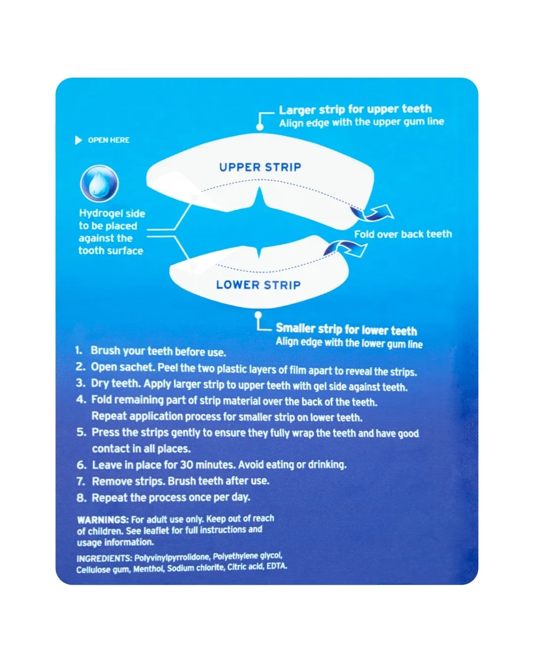 Intense White Teeth Whitening Strips 7 sachets