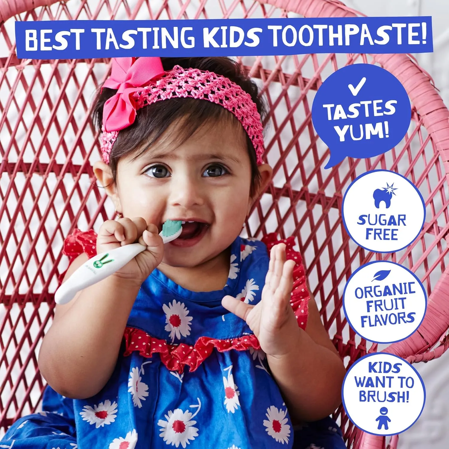 Jack N Jill Kids Organic Toothpaste  Blueberry Flavour 50g	 Safe to Swallow Junior