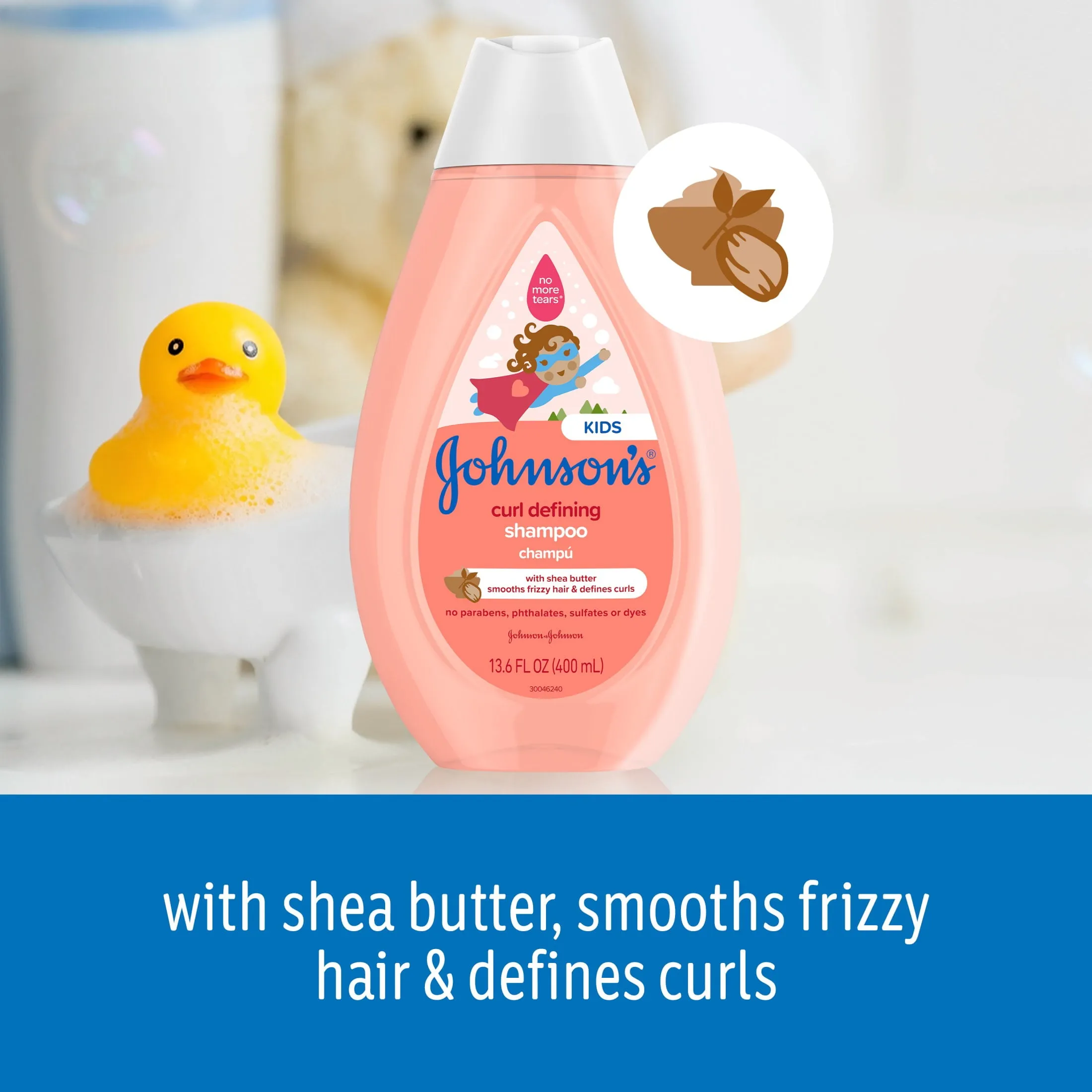 Johnson's Kids, Curl-Defining Shampoo with Shea Butter, Tear-Free, 13.6 FL OZ